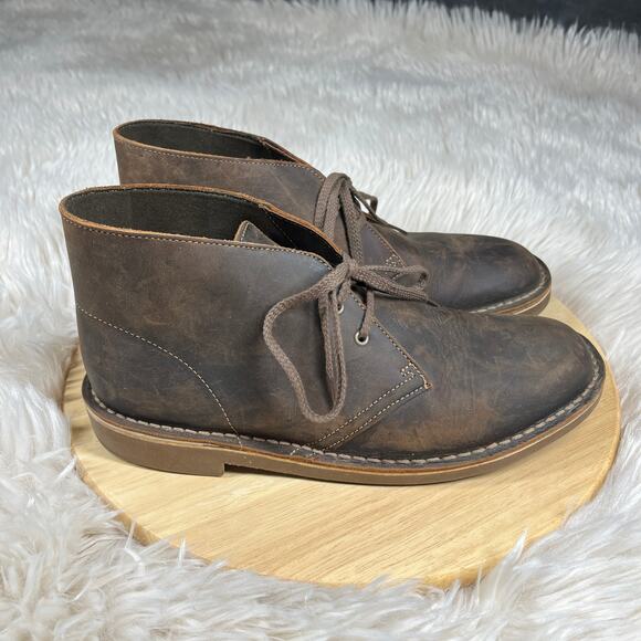 Clarks Bushacre 2 Chukka Desert Boots Mens Sz 8.5M Brown Beeswax Leather Brown - Picture 1 of 10